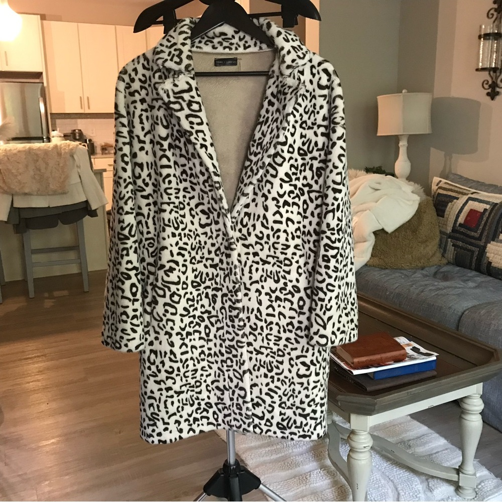 Anthropologie Black and White Animal Print Blazer